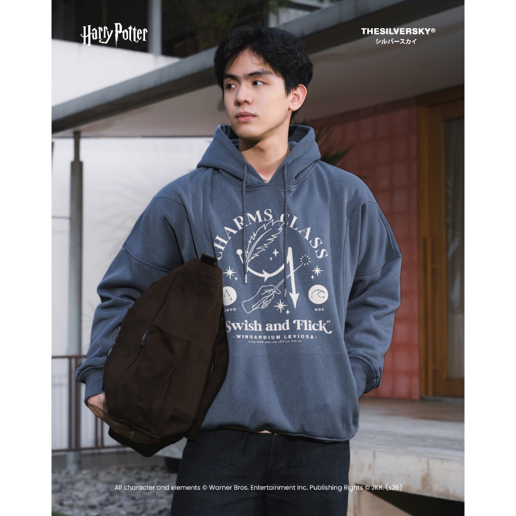 Thesilversky Harry Potter Charms Class Hoodie Pullover Boxy Charcoal