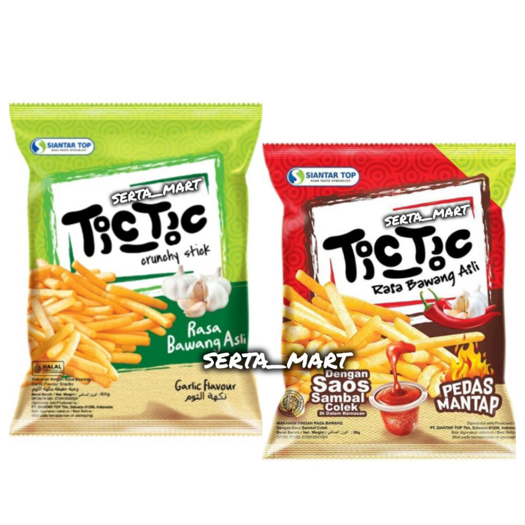 TicTic Crunchy Stick Garlic 64gr - TicTic Snack Rasa Bawang Asli