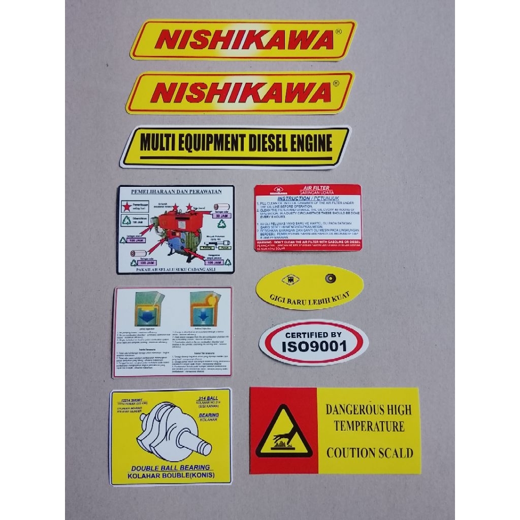 Stiker Mesin Diesel NISHIKAWA mesin kecil