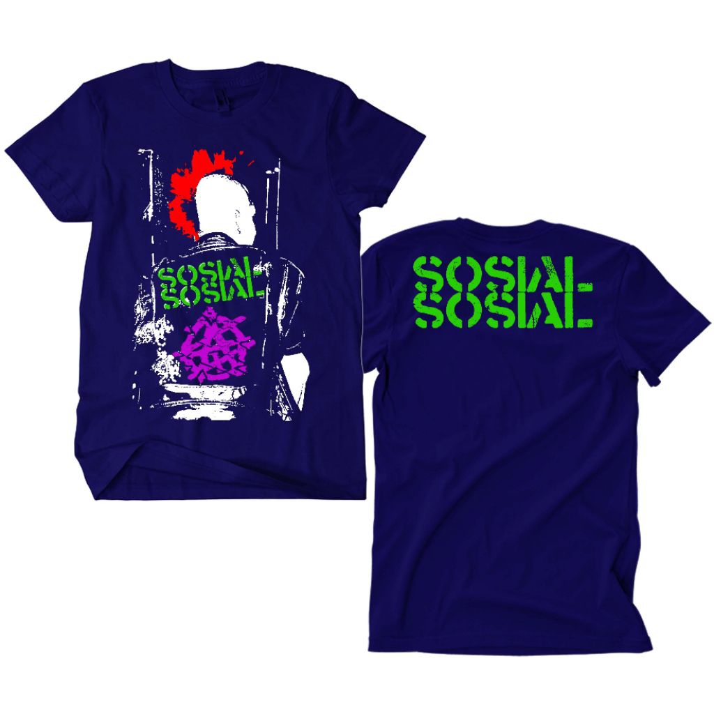 Kaos Band Punk Sosial Sosial - Back Mohawk navy