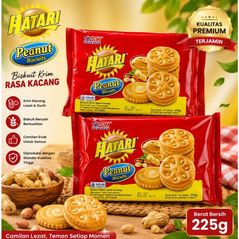 Hatari Peanut Biskuit Kemasan 250 gram Enak & Murah