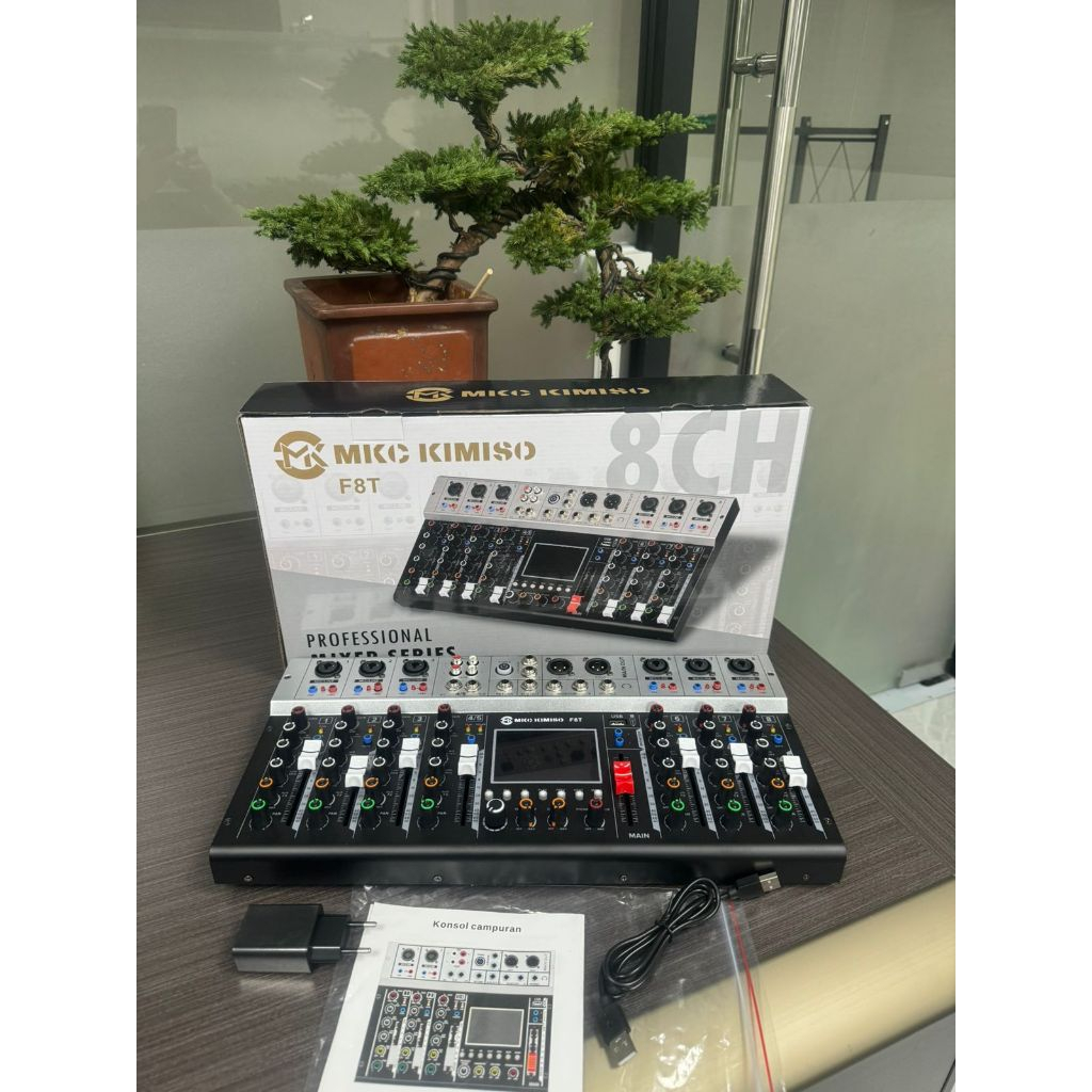 MIXER F8T audio mixer professional Sound equalizer 6/4-channel 16 DSP signal USB, MKC KIMISO