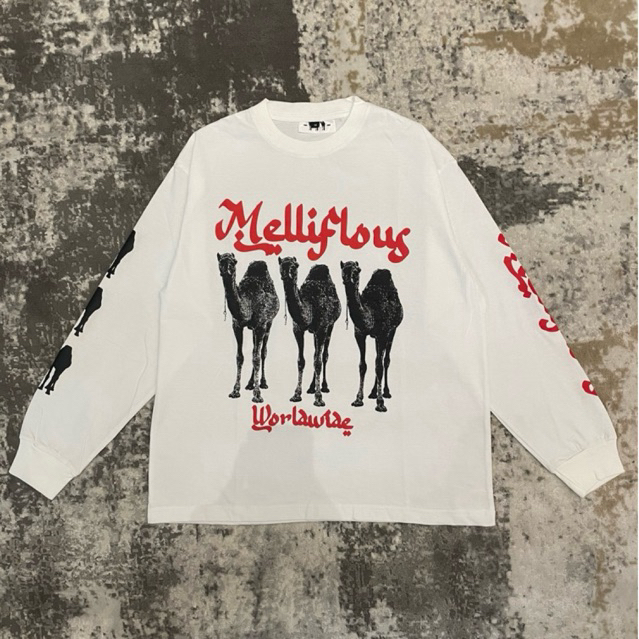 MELLIFLOUS - LONGSLEEVE BOXY CAMEL (WHITE)