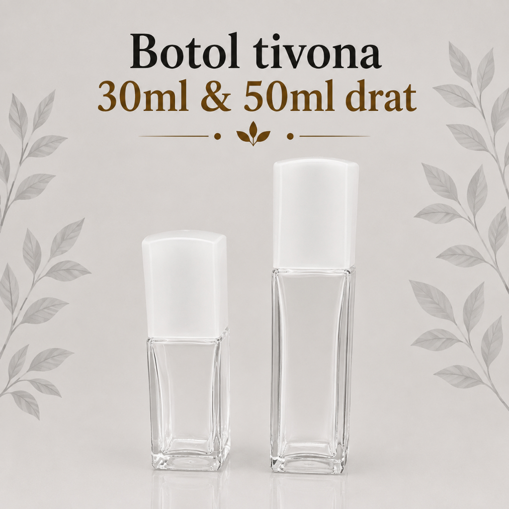 Botol kaca/botol kotak tivona/botol press parfum