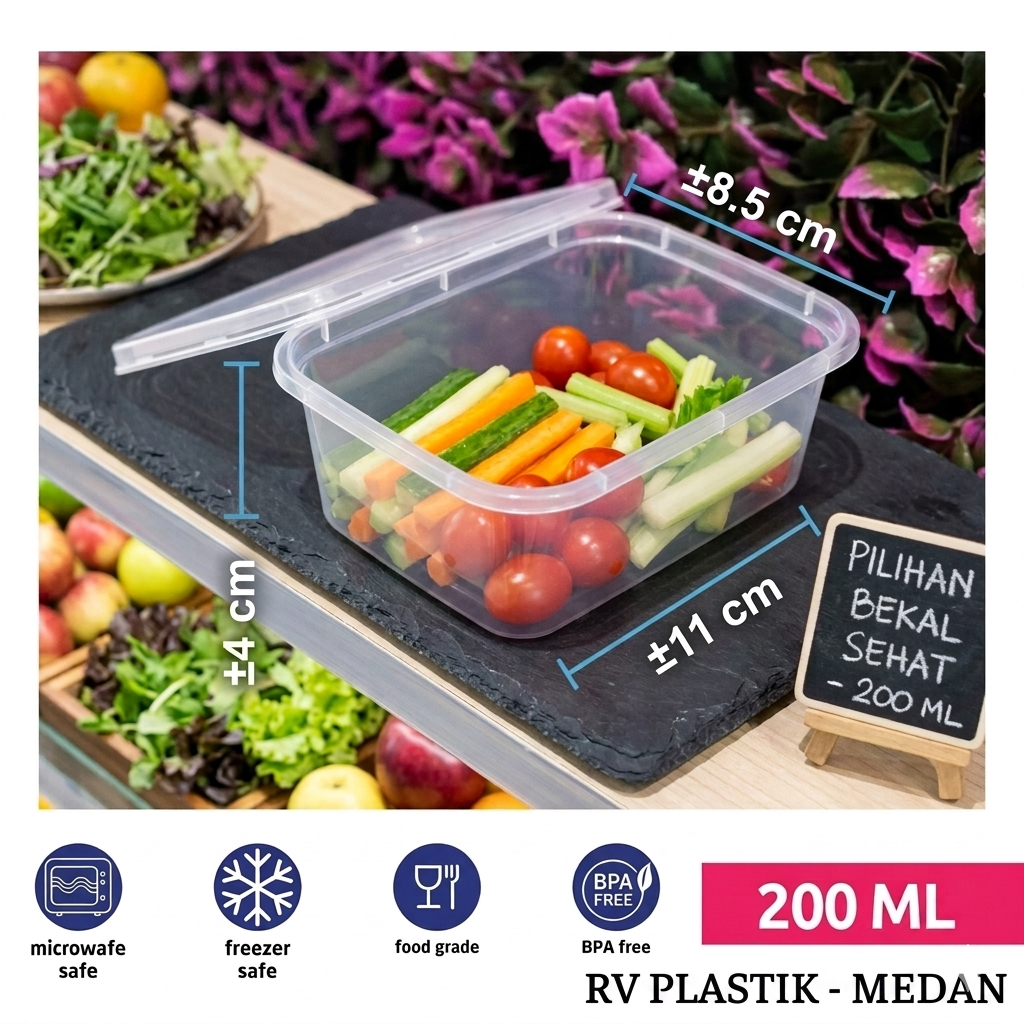 KOTAK Thinwall Petak 200ml/Thinwall Rectangle 200ml/Thinwall kecil 200ml