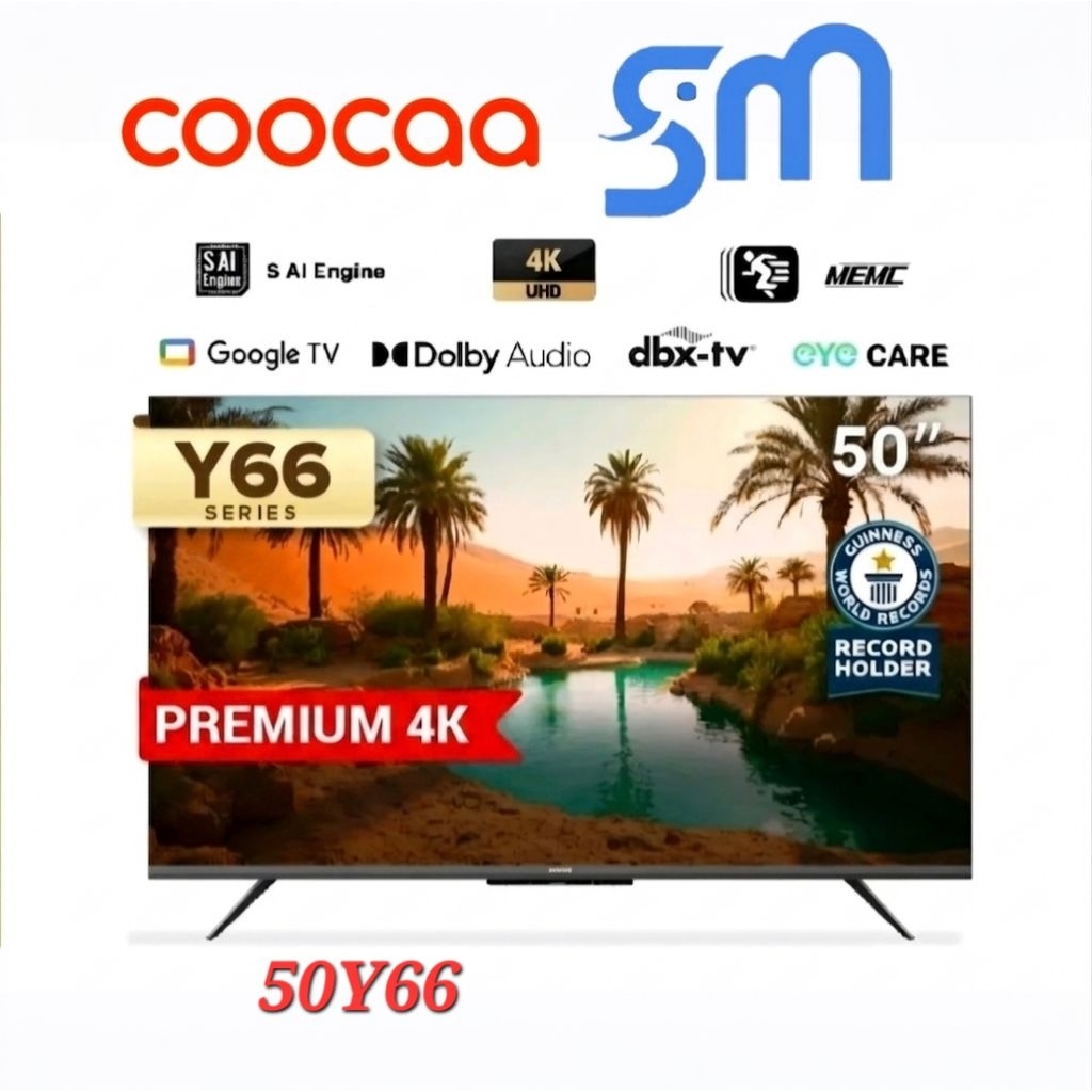 LED TV Coocaa 50Y66 50 inch Smart google tv 4K UHD