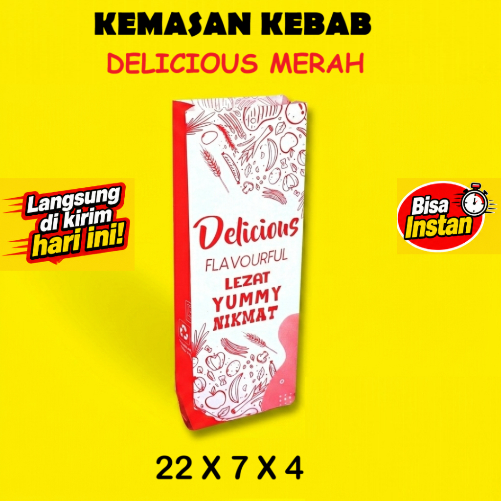 [DELICIOUS MERAH] Kantong Kemasan Kebab Kemasan Corndog Kemasan Hottang Kemasan Hot Dog Paperbag Mak