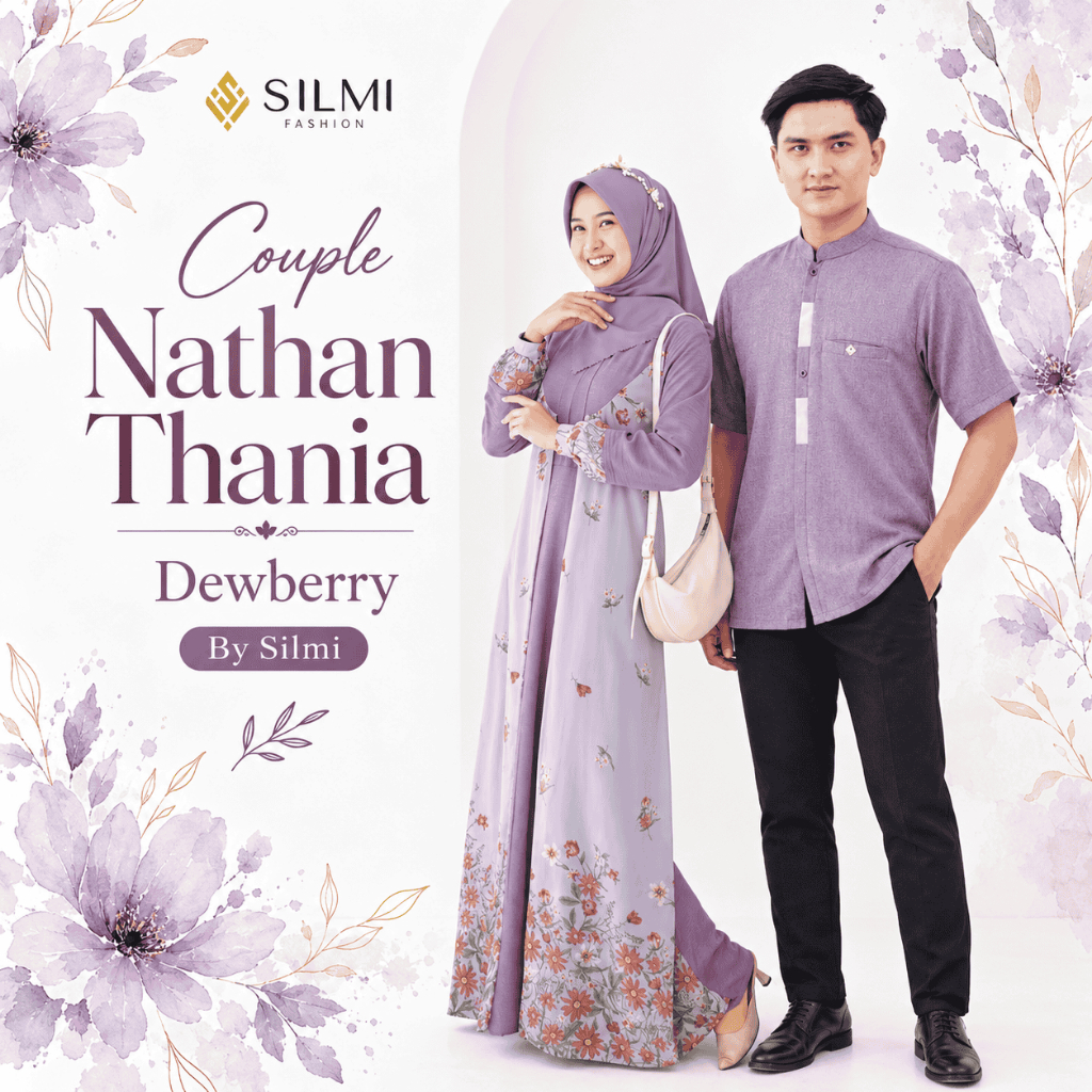 [Griya Seragam] Baju Couple Gamis Wanita Koko Pria Terbaru Nathan Thania By Silmi - Baju Pasangan Dr
