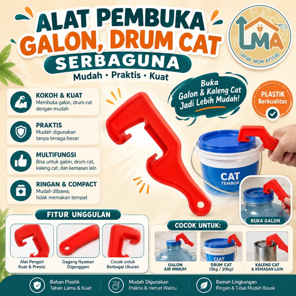 Alat Pembuka Galon Cat Serbaguna Pembuka Kaleng Cat