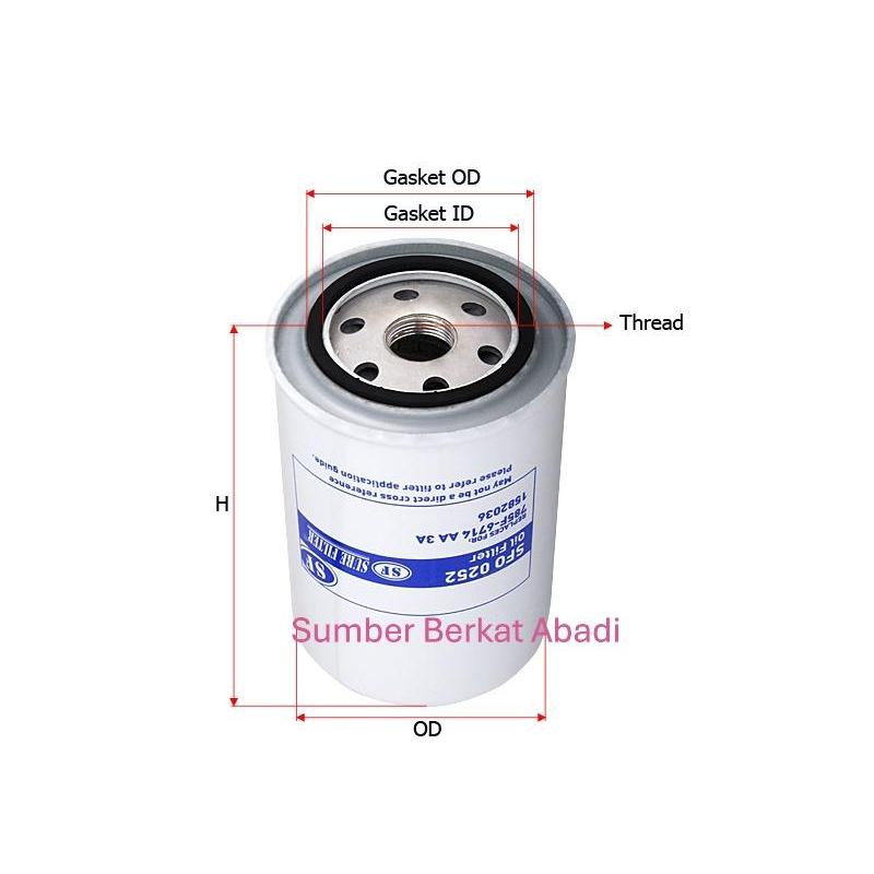 TOP - SURE SFO 0252 SFO0252 SFO-0252 OIL FILTER C1902 C 1902 C-1902 785F-6714 AA 3A 785F6714AA3A JOC
