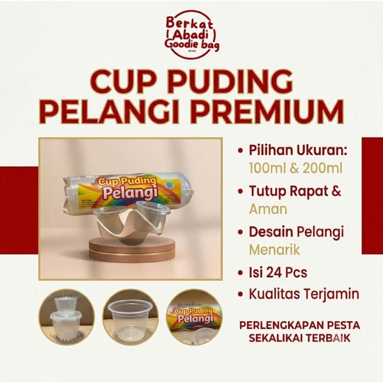 [ 24 biji ]Cup Puding 100ml 200ml Pelangi / Cup Puding 100 ml Pelangi / Cup Puding 200 ml Pelangi / 