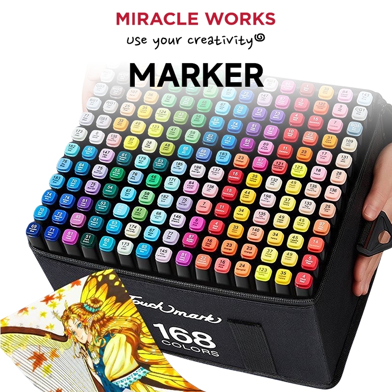 MIRACLE WORKS Spidol Warna Warni 1 Set Sketch Marker 2 Tip Touch Marker Warni 1 Set Sketch Marker 26