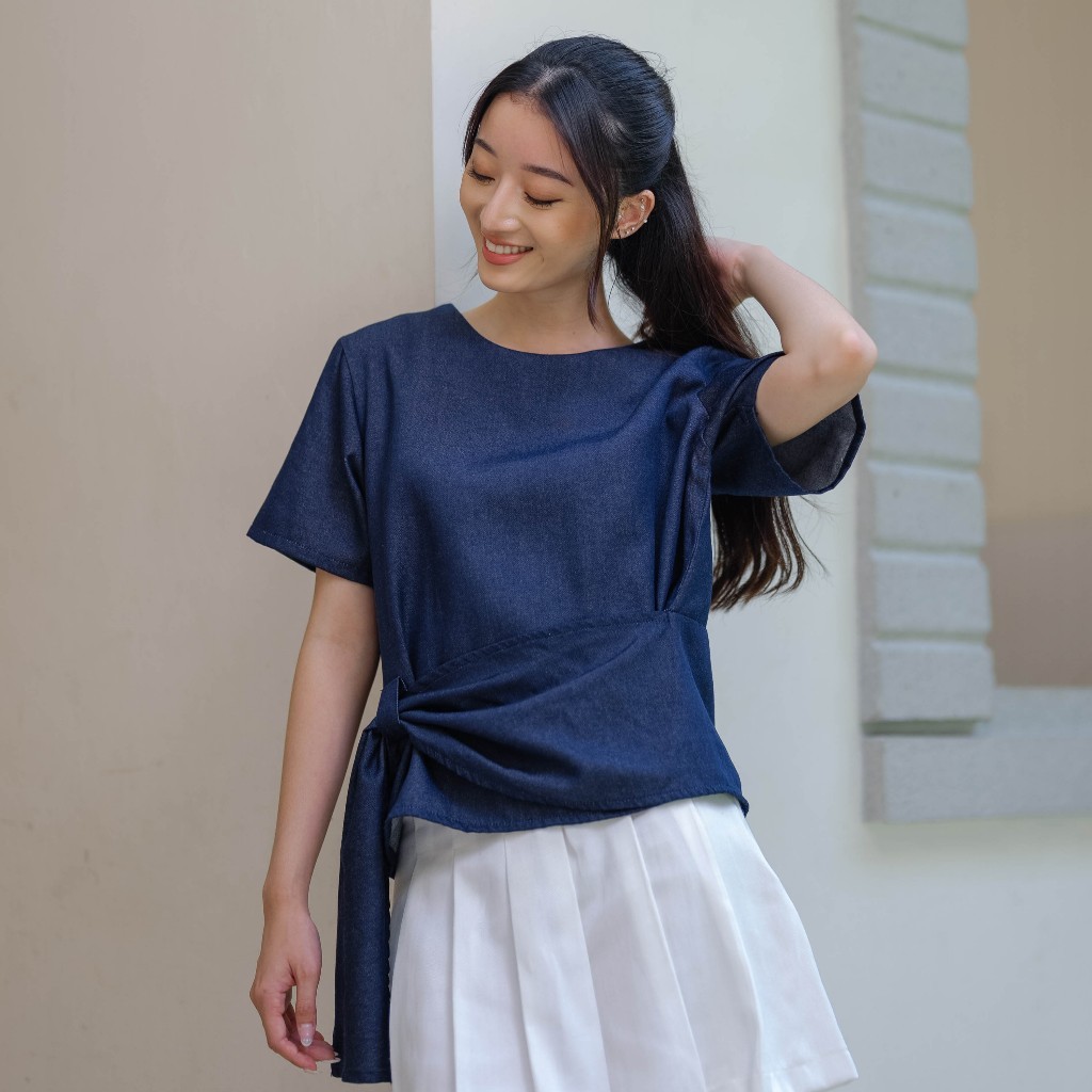 Beatrice Clothing Surabaya Harlan Blouse - Denim Top