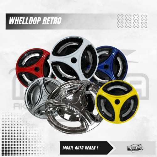 Whelldop R13 Whelldop R14 Vintage Retro Tutup Roda Velg Mobil Dop Cover Mobil Whelldop Wildop Welldo