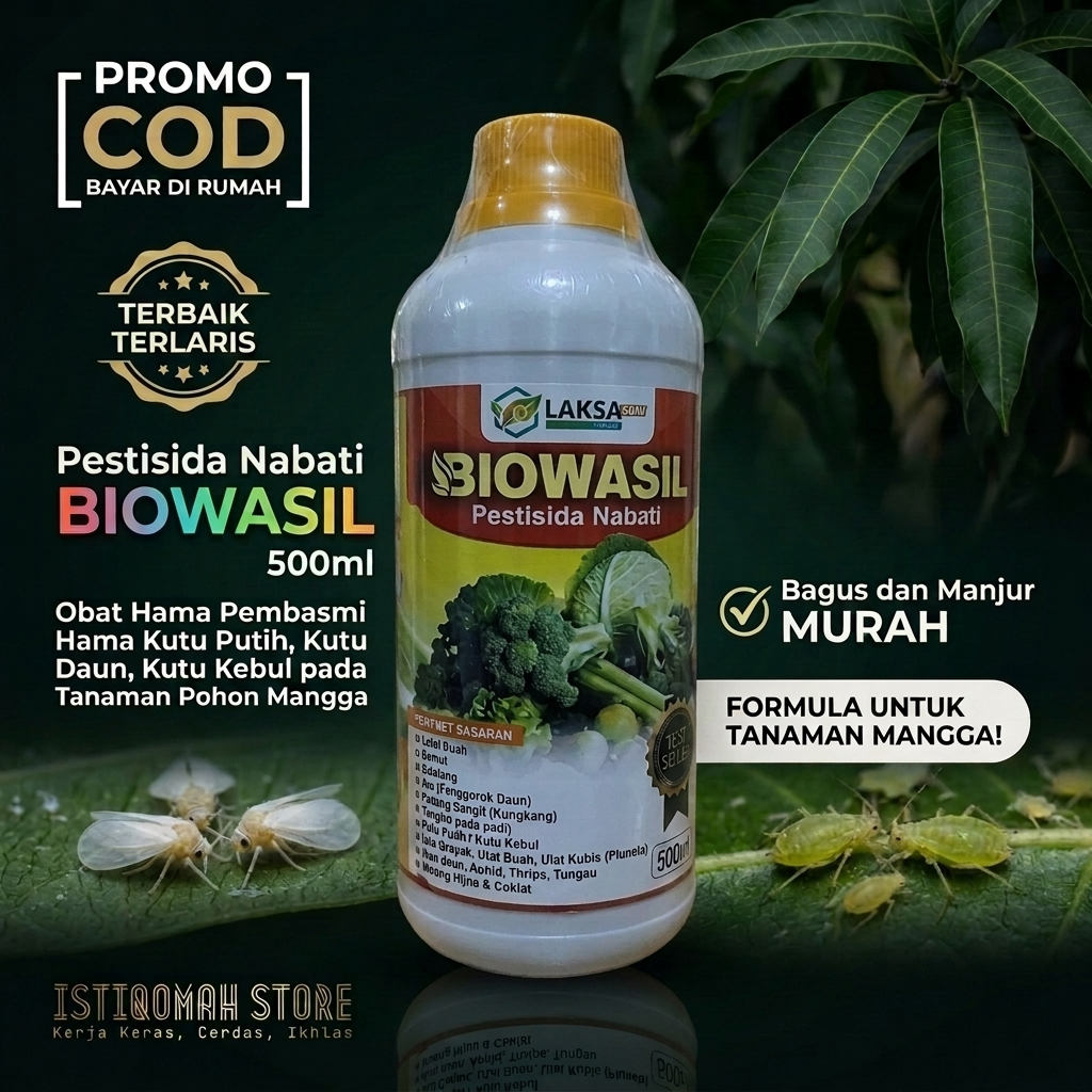 [PROMO COD BAYAR DI RUMAH] Pestisida Nabati BIOWASIL 500ml Obat Hama Pembasmi Hama Kutu Putih, Kutu 