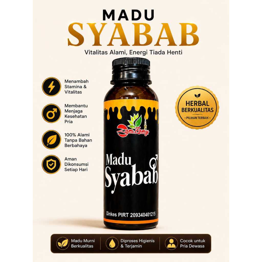 Madu Herbal Pria Original | Madu Syabab Stamina Vitalitas Pria Dewasa | Madu Murni Alami