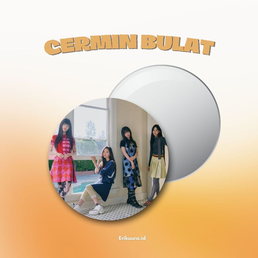 CERMIN BULAT BUNNIES SUMMER KPOP UNOFFICIAL MIRROR KACA RIAS MINJI HANNI DANIELLE HAERIN HYEIN