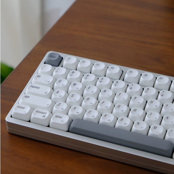 Keycaps PBT Dye Sub Mac Grey on White Korean KOA Profile