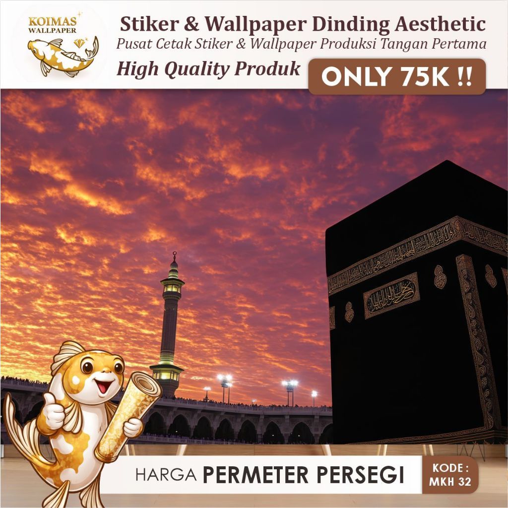 Dekorasi Dinding Ka'bah Wallpaper Mekkah Ka'bah Untuk Ruang Tamu Kantor Dan Ruang Keluarga Stiker De