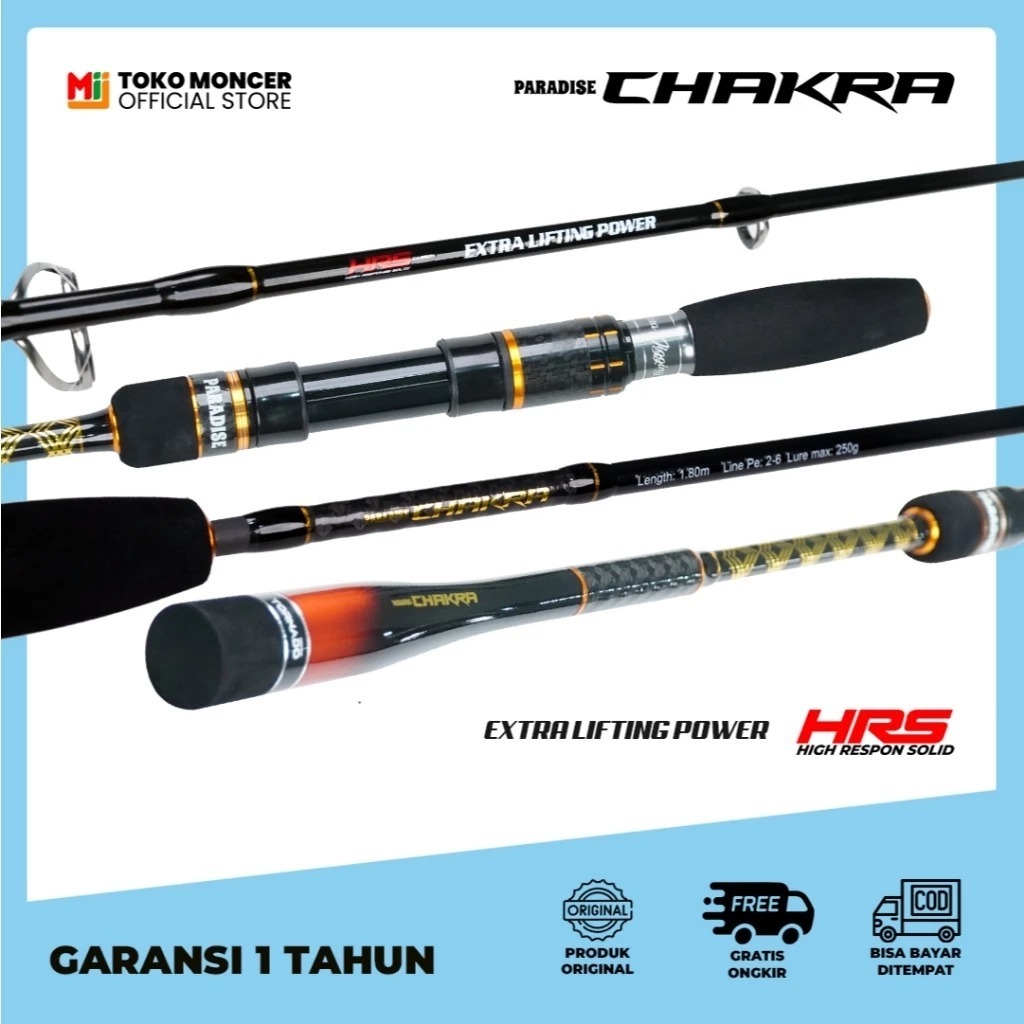 Joran Pancing Paradise Chakra Jigging - HRS Carbon Solid Extra Lifting Power Butt Joint PE2-6 - Panc