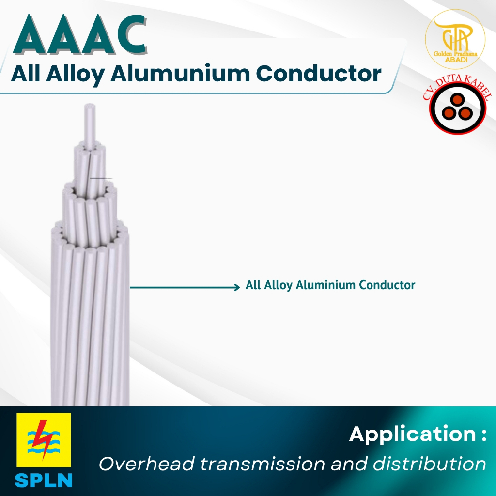 Kabel AAAC/A3C 1x16/25/35/50/70/95/120/150 mm2 MERK SUTRADO (KABEL ALUMUNIUM/BARE CONDUCTOR/TELANJAN