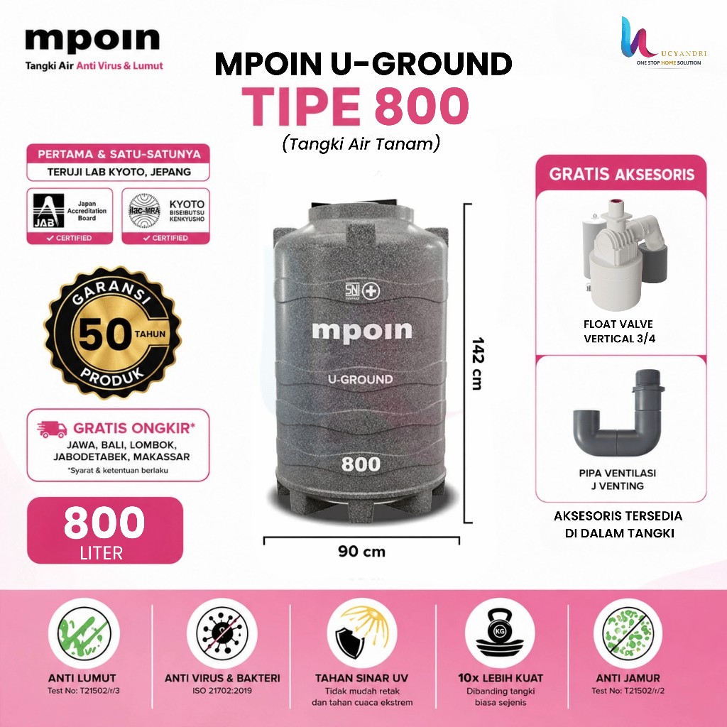 Tangki Air MPOIN 800 Tanam Pendam Toren Tandon 800 L Under Ground