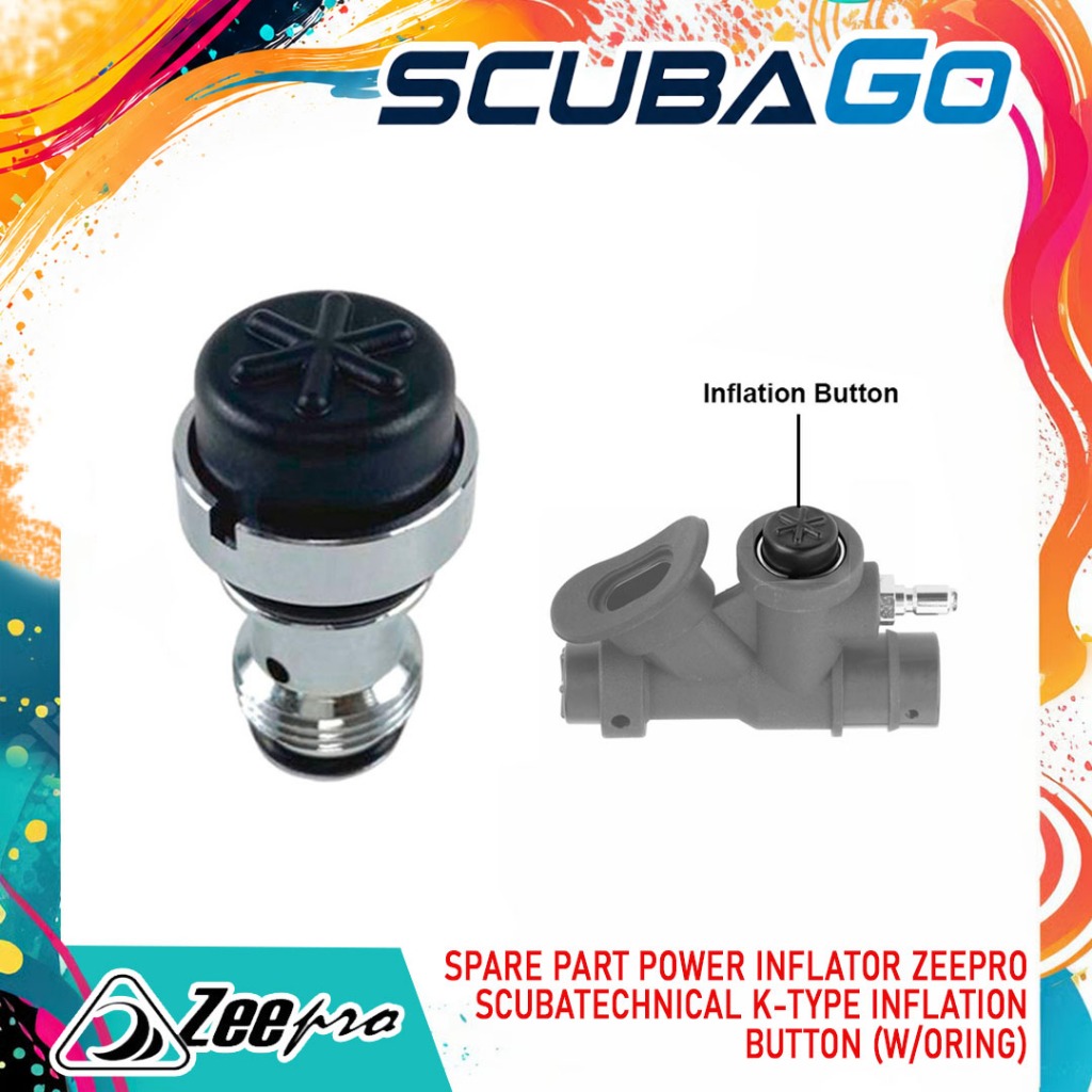 Spare Part BCD ScubaTechnical Zeepro Power Inflator Button K-Type Sparepart Tombol BC Selam Scuba Te