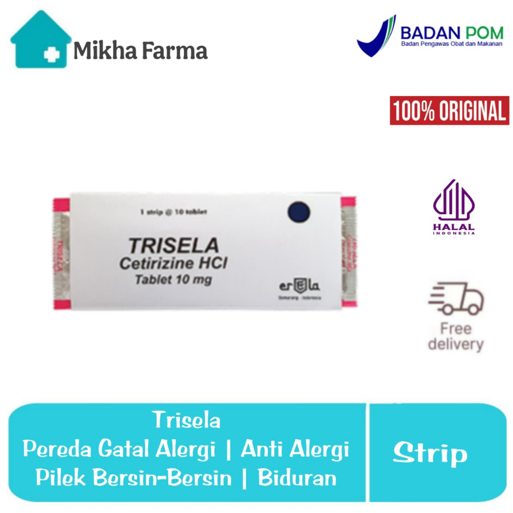 Trisela  ( STRIP ) - Obat Pereda Gatal Alergi, Anti Alergi, Pilek Bersin-Bersin
