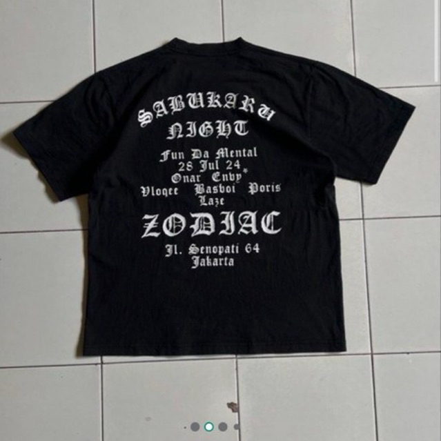 kaos zodiac jakarta sabukaru night (reserved)