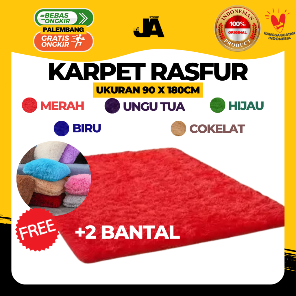 Karpet Rasfur Bulu 90cm x 180cm / Ambal Busa Rasfur / Karpet Santai / Raspur Busa