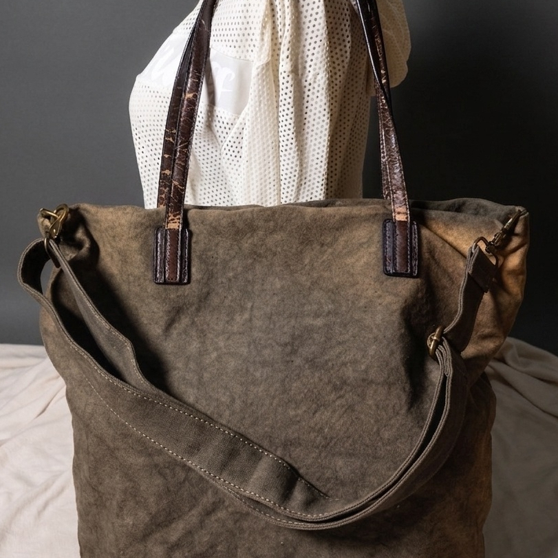 Tas Tote Bag Kanvas Pria & Wanita DAAD Vintage 2-in-1 (Tote & Sling Bag)