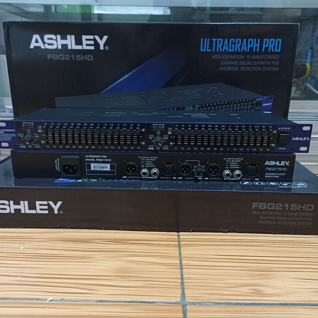 Equalizer Ashley FBQ215HD original + subwoofer output equalizer with feedback detection system