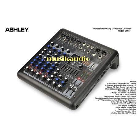 mixer ashley smr4 original 4 channel bluetooth Ashley Smr 4