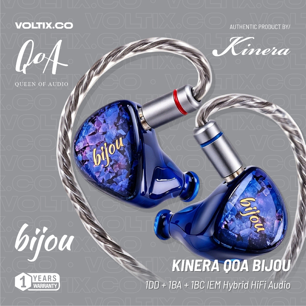 Kinera QoA Bijou 1DD + 1BA + 1BC IEM In Ear Monitor Earphone