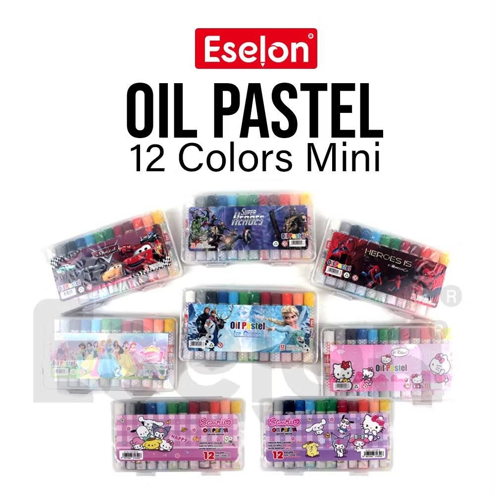 Crayon MINI ESELON 12 Warna Oil Pastel / Crayon 12 warna Mini ESELON