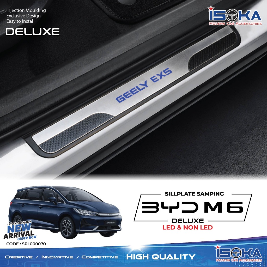SILLPLATE SAMPING MOBIL  1 SET GEELY EX5 LAMPU/NON LAMPU DELUXE