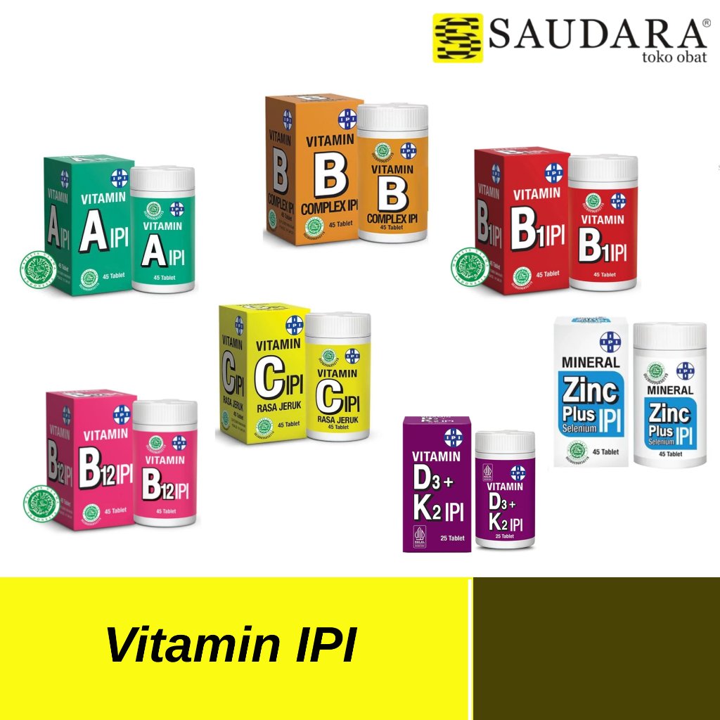 Vitamin IPI - Vitamin A, B Complex, B1, B12, C, D3+K2, Mineral Zinc