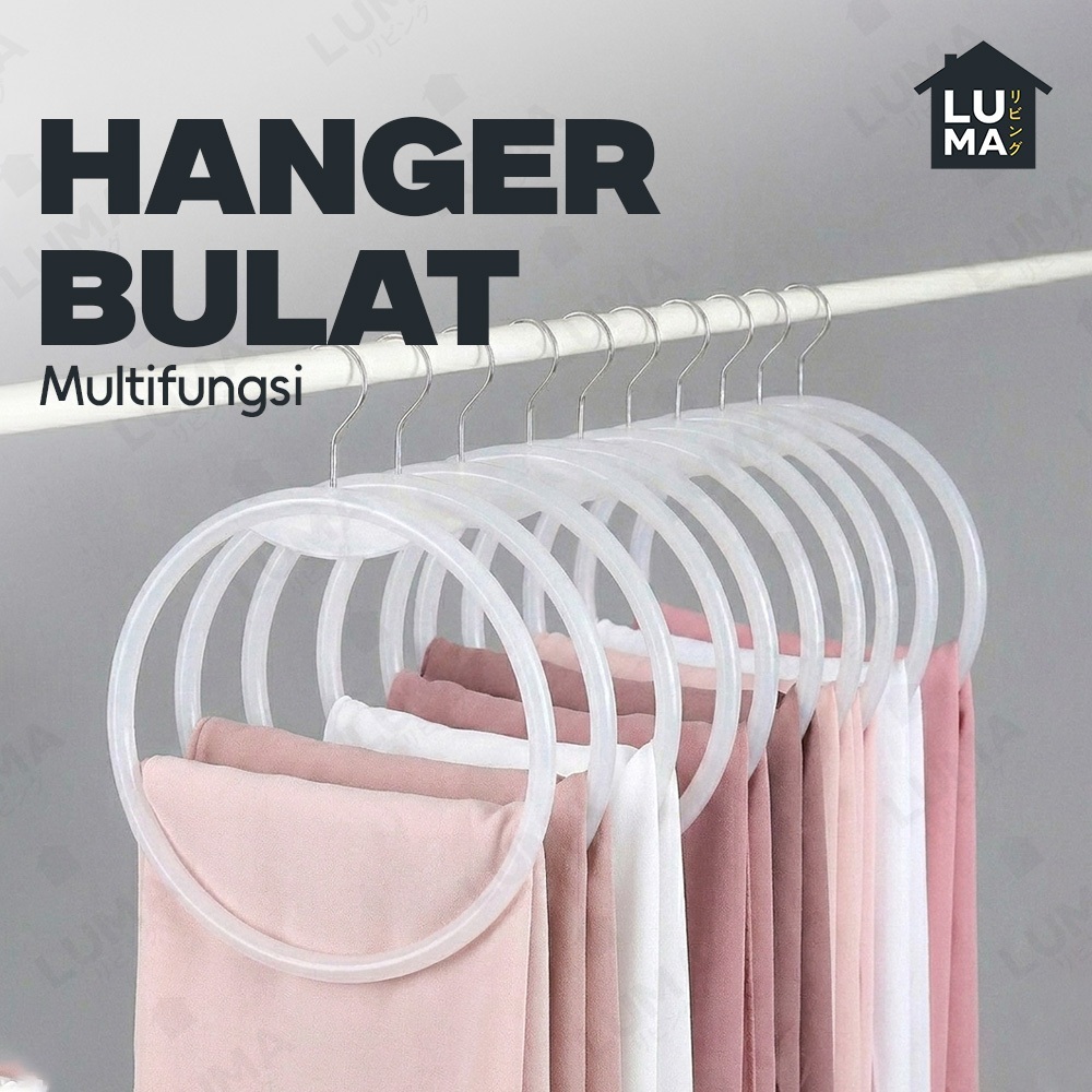 Hanger Bulat Gantungan Hijab Jilbab Syal Ring Organizer Lemari Bahan Plastik Kokoh Serbaguna