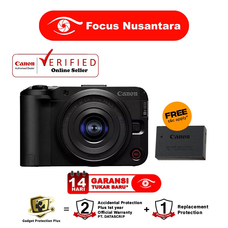 Canon EOS R50 V Kit 14-30mm f/4-6.3 / EOS R50 Mark V Body Only Kamera Mirrorless EOS R50V GARANSI RE