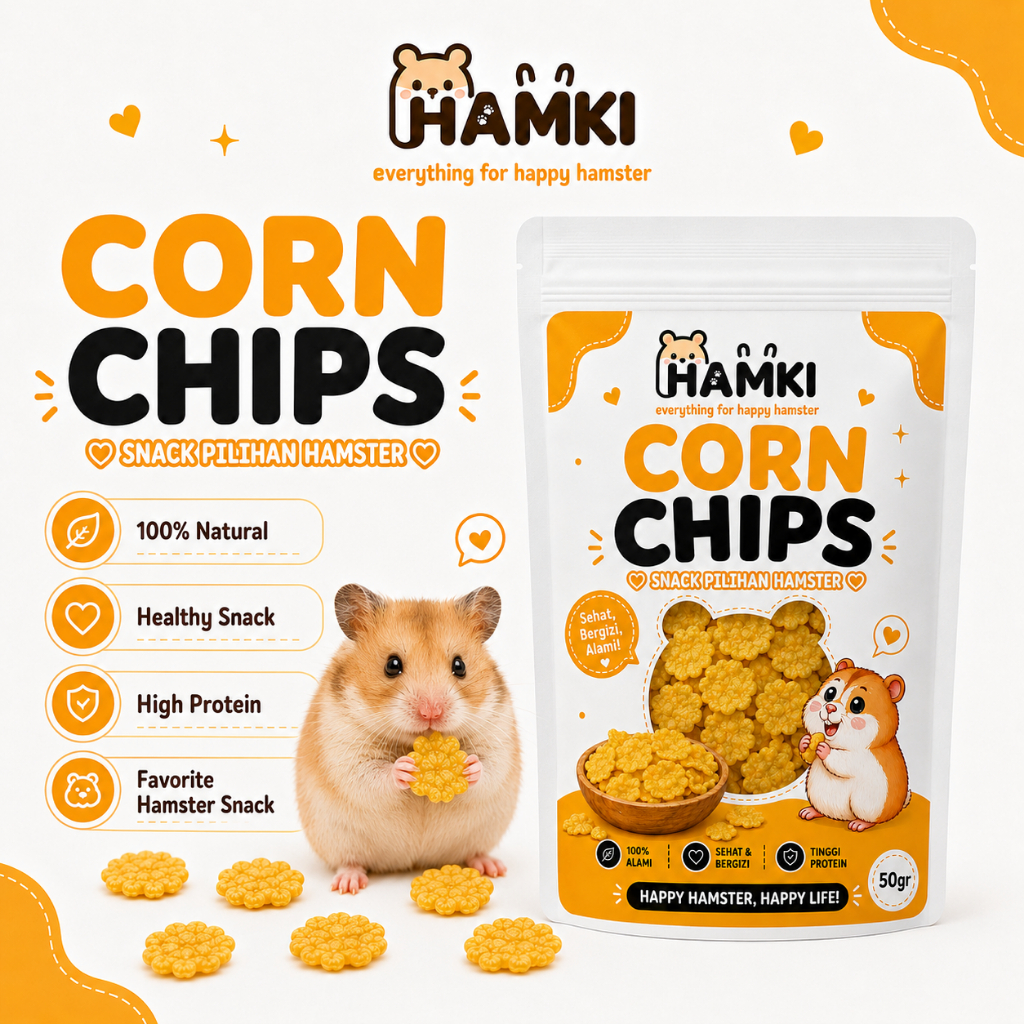 HAMKI Corn Flakes Hamster 50gr Snack Hamster Renyah Aman untuk Hamster Kecil & Dewasa