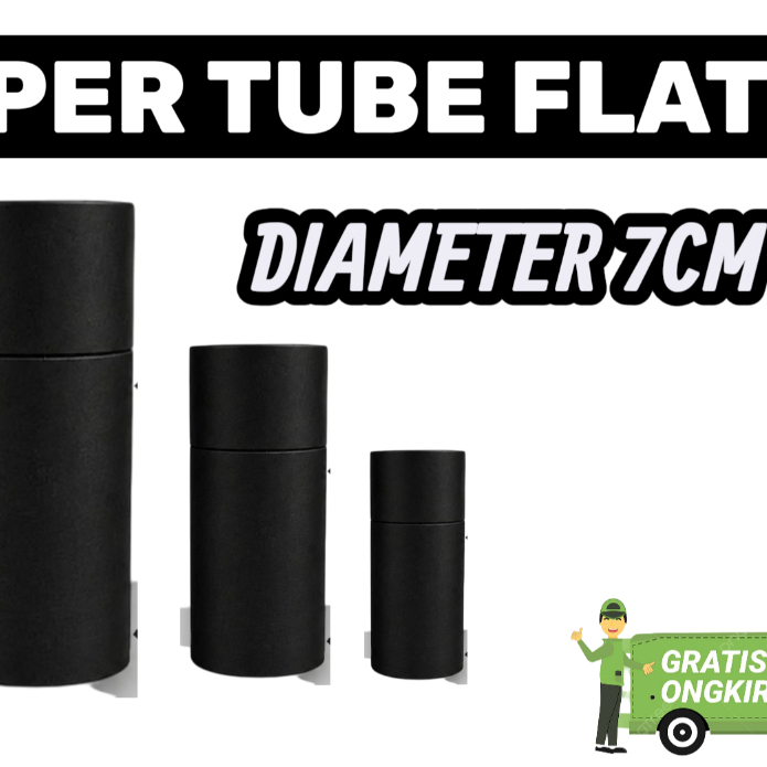 7.0 cm  / paper tube / Hitam / paper core / 1 set / tutup buka