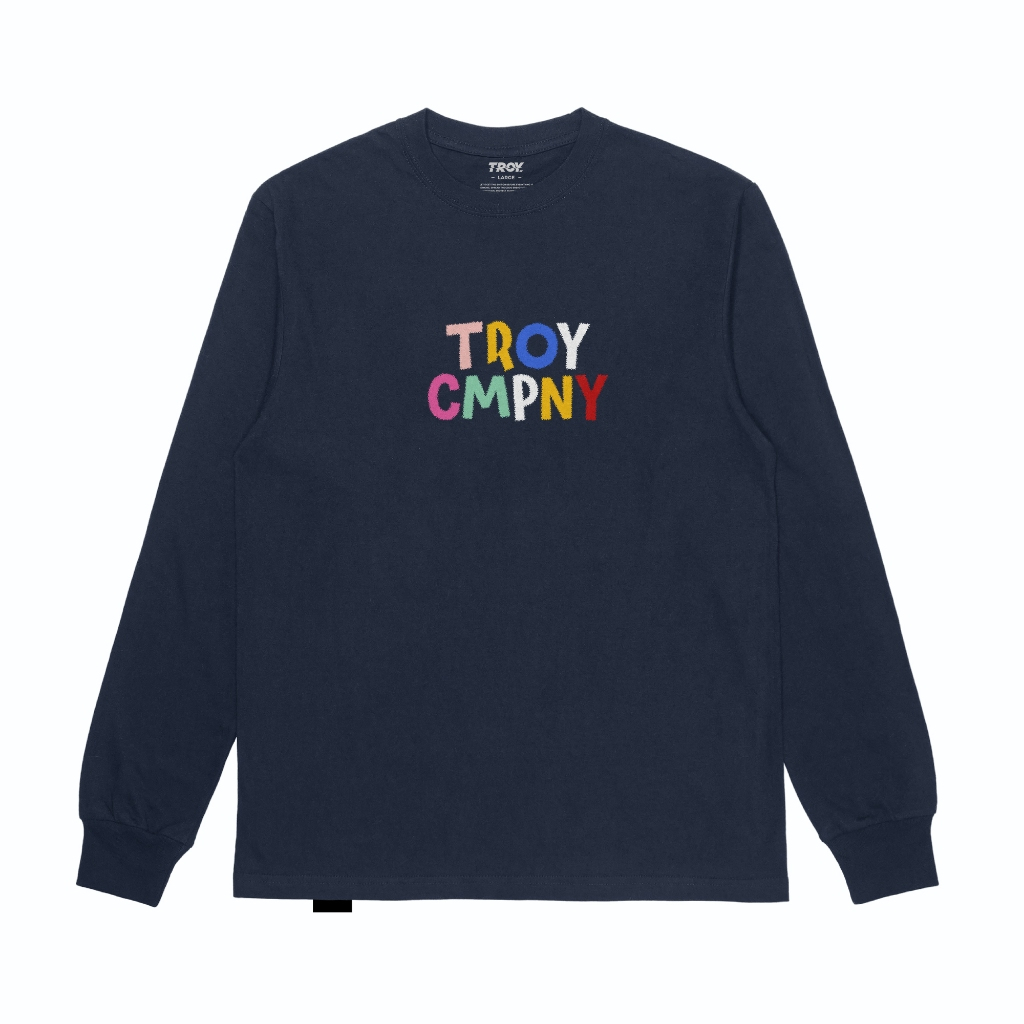 Troy Company Longsleeve T-Shirt Navy Colorpop - Kaos Pria Lengan Panjang Biru Navy LSD 3681