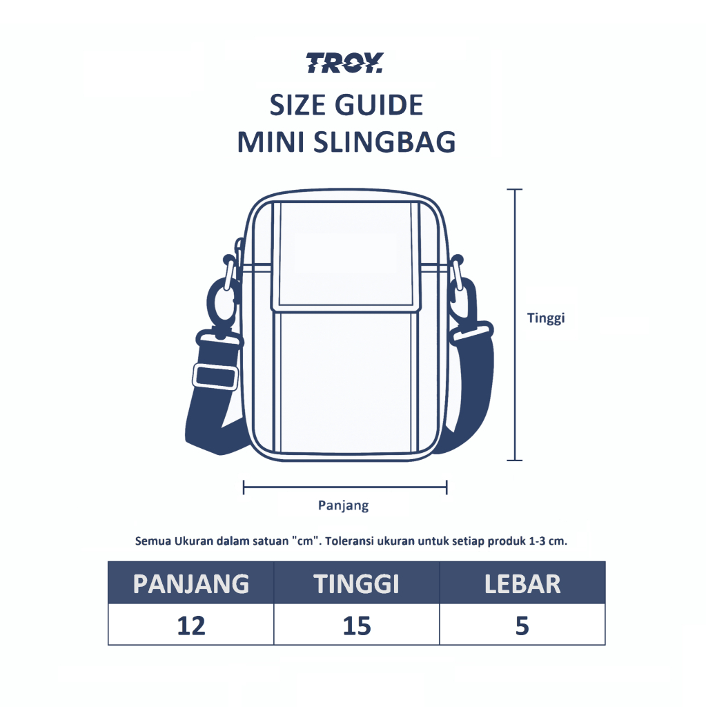 Troy Company Mini Sling Bag Black Mentally - Tas Selempang Hitam SBD 3684