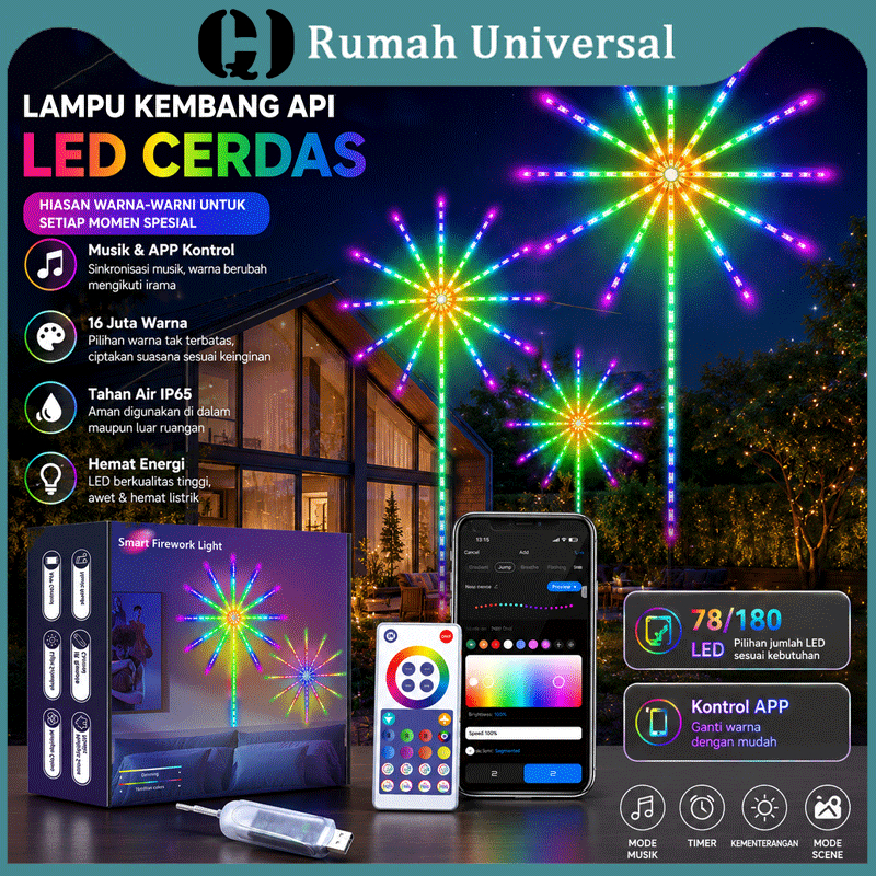 Lampu Led Strip Model Kembang Api / Led Strip Light Firework / Full Colour Lampu Strip Kembang Api /