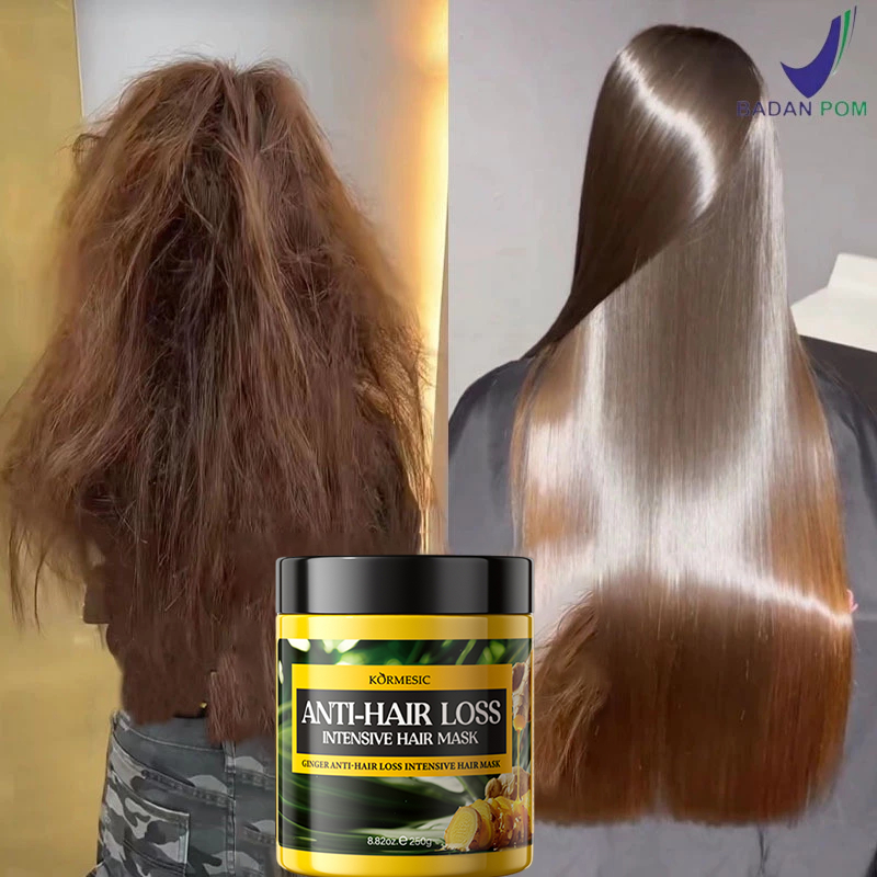 KORMESIC ORI Ginger Hair Mask Masker Rambut Jahe Masker Rambut Keratin 250g Smoothing Pelurus Rambut