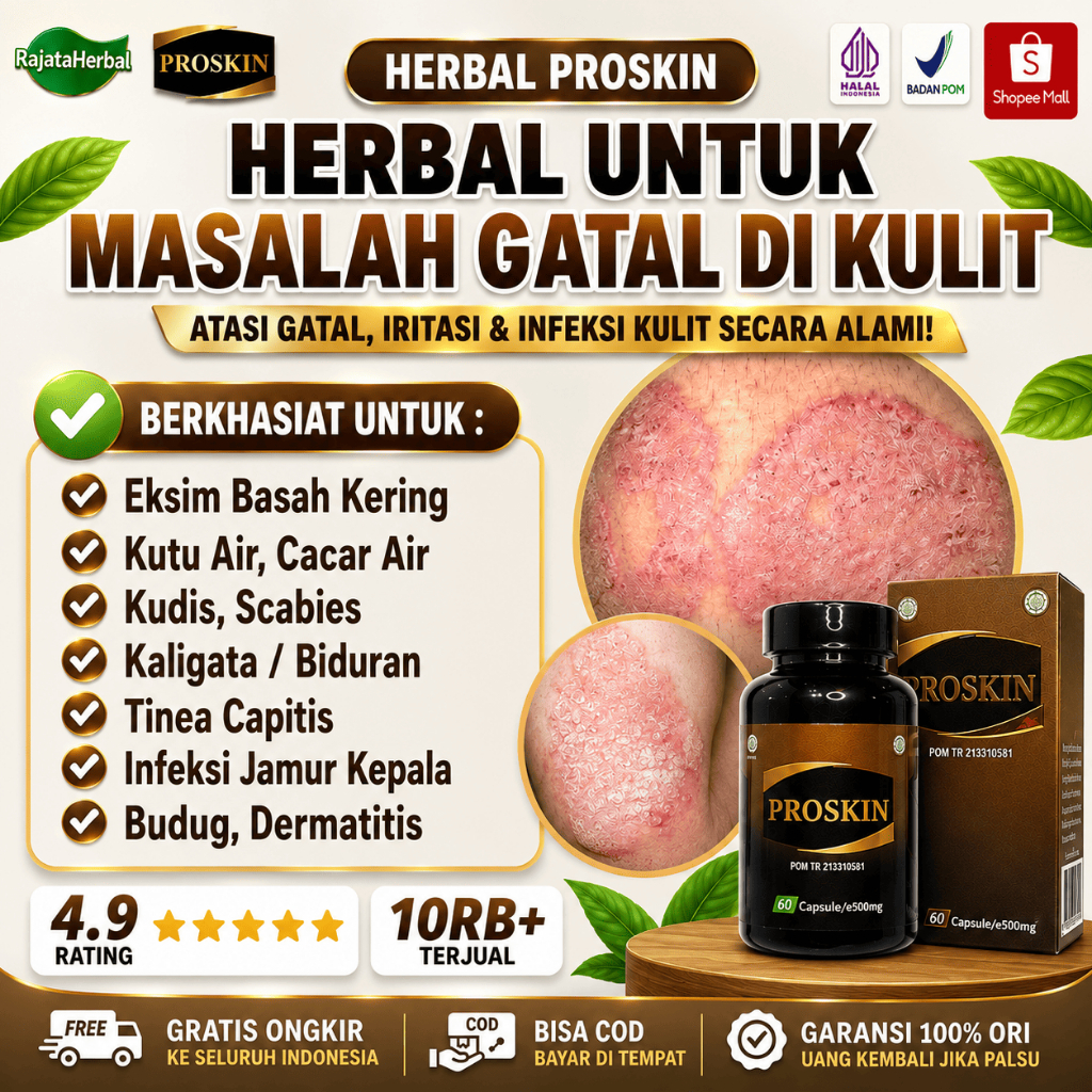 Proskin Obat Herbal Dermatitis Eksim Kudis Kaligata Kutu Air Gatal Parah TERBUKTI MANJUR Namun Hasil
