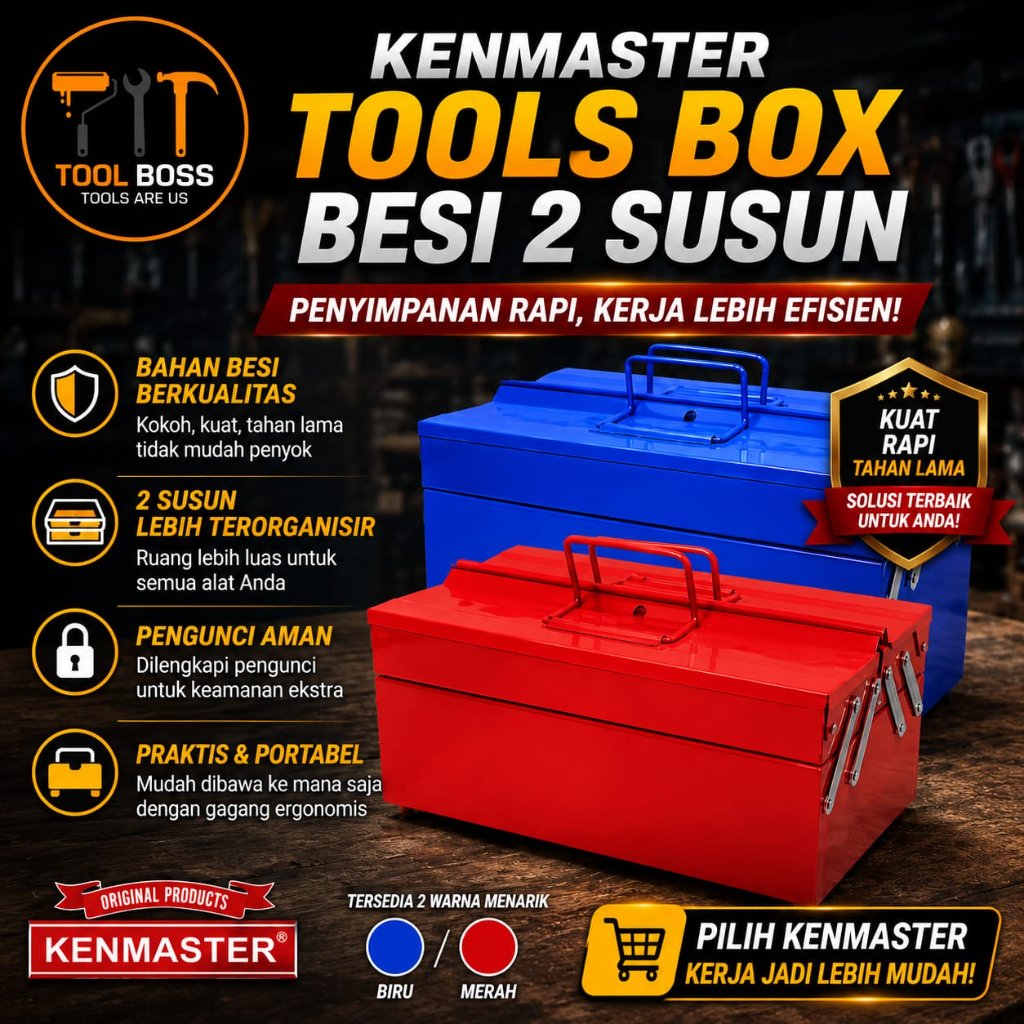 KENMASTER TOOLS BOX BESI 2 SUSUN