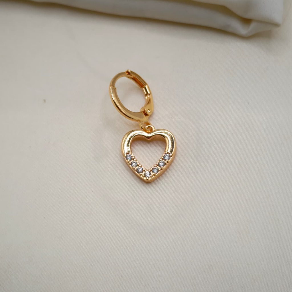 Anting Love Mata Putih Terbaru Lapis Emas