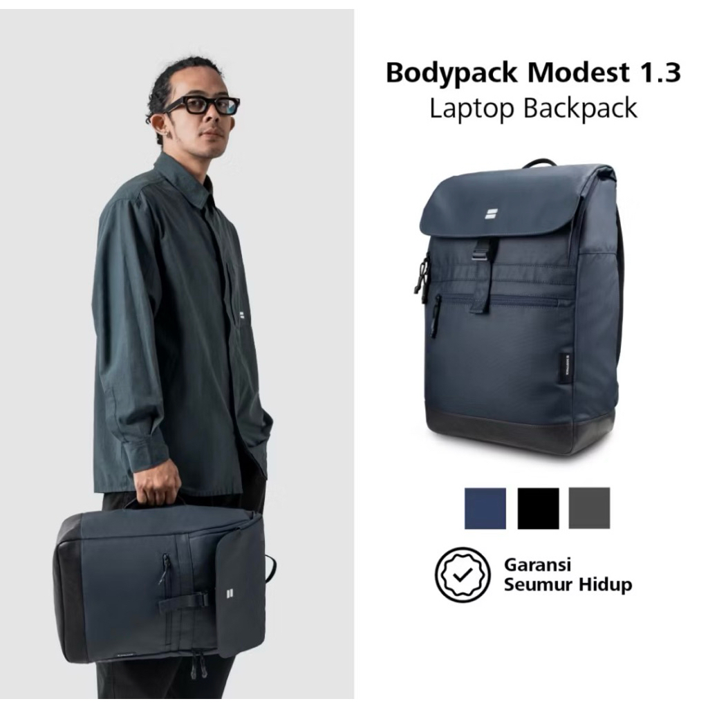 NEW Bodypack Bag Bodypack Modest 1.3 Laptop Backpack 15-Inch Durable Waterproof Work College School 