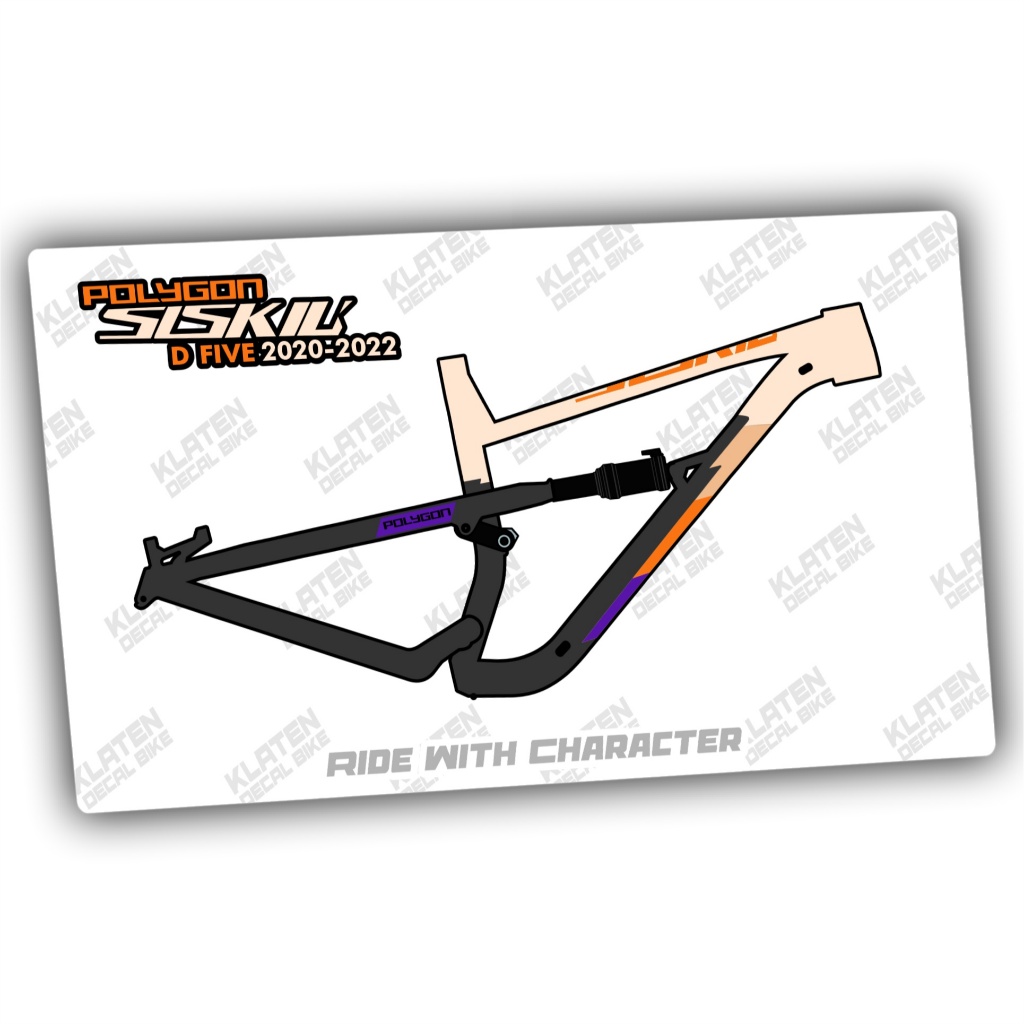 Decal Frame polygon SISKIU D5 2020 2021 2023 KLAX INDUSTRIES Stiker Sepeda